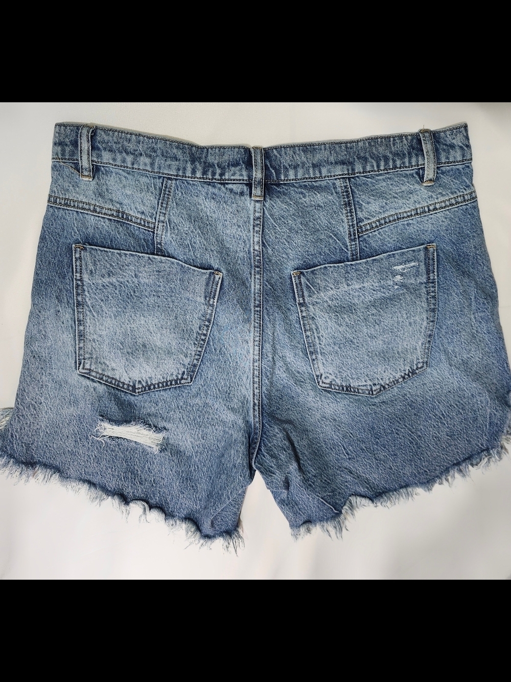 We The Free Light Blue Distressed Denim Shorts - Picture 2 of 3